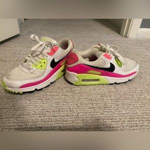 Nike air max 90s, neon pink and green, women’s size 7